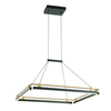 Kwadratowa lampa wisząca Merlot PND-54638S-44W-3K-BK-GD Italux LED 44W 3000K złoty czarny