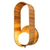 Kulista lampa ścienna Sfera QN-SFERA-WB-L-TEAK do salonu brązowy biały