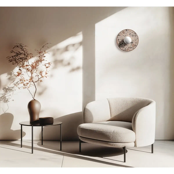 Lampa ścienna kulista LEGRA 21418115 lastrykowa IP44 brązowa biała