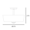 Szklana lampa sufitowa ASPEN C03262BK do salonu czarny biały