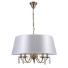 Klasyczna LAMPA wisząca SOLANA PND-28366-5A Italux abażurowa OPRAWA klasyczny ZWIS na łańcuchu brąz biały