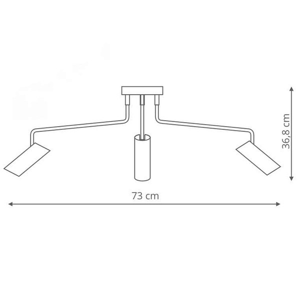 LAMPA sufitowa FUTURO LP-17001/3C BK Light prestige metalowa OPRAWA plafon tuby na wysięgnikach czarne
