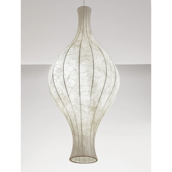 Lampa wisząca do sypialni NERELDO LE45309 jedwabna biała