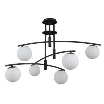 Modernistyczna LAMPA sufitowa SENAI PND-31322-6A-SB Italux loftowa OPRAWA metalowa czarna