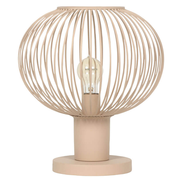 Lampka stolikowa druciana GILA 565790166 Trio kula do sypialni beżowa