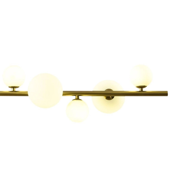 Wisząca lampa molekuły Milky drop SMP0097-10 Step na listwie kule złota