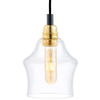 Wisząca LAMPA loftowa LONGIS 10876405 Kaspa skandynawska OPRAWA szklany ZWIS kaskada złota przezroczysta czarna