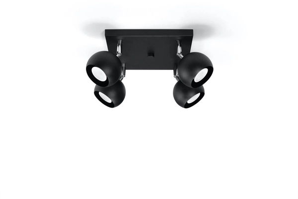 Plafon LAMPA sufitowa SL.0446 kwadratowa OPRAWA reflektorki kule balls czarne