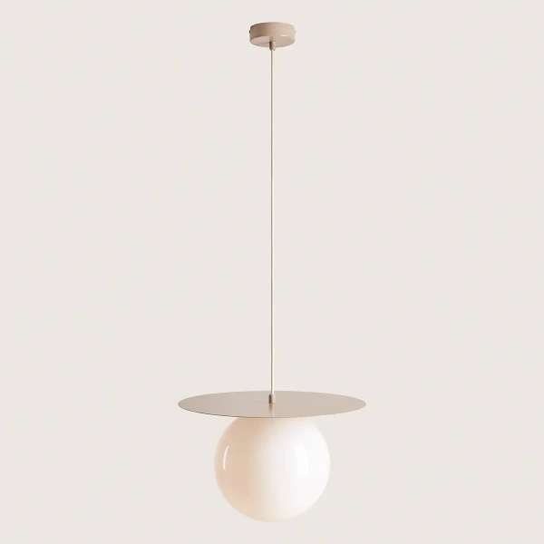 Salonowa lampa wisząca kula LOOP 1125G17_L Aldex szklana beżowy