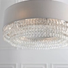 Wisząca lampa glamour Malmesbury 94396 kryształki abażur szary chrom