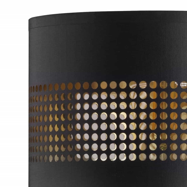 Ażurowy kinkiet tuba Tago 3210 TK Lighting okrągła z tkaniny czarna złota