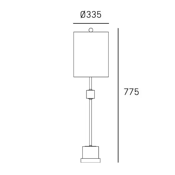 Stołowa lampka Bari T01040BR-WH tuba abażur do gabinetu mosiądz biała