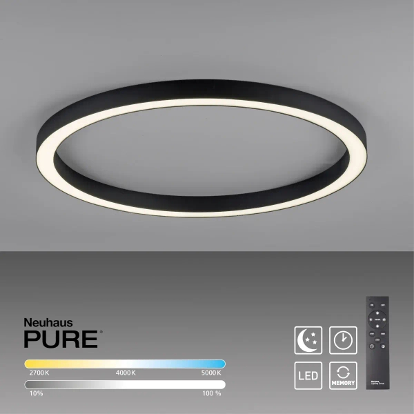 Owalna lampa sufitowa z pilotem PURE-LINES grafitowa 6306-13 1xLED 42W CCT