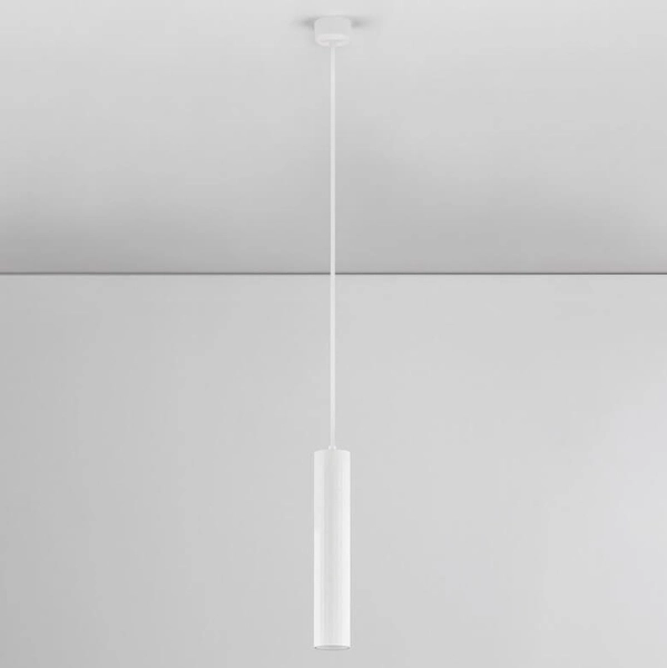 Wisząca lampa nad stół NAZCA LE44346 sopel tuba metalowa biała