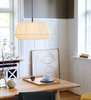 Lampa wisząca do salonu Dicte 2112373001 Nordlux abażur z tkaniny biały