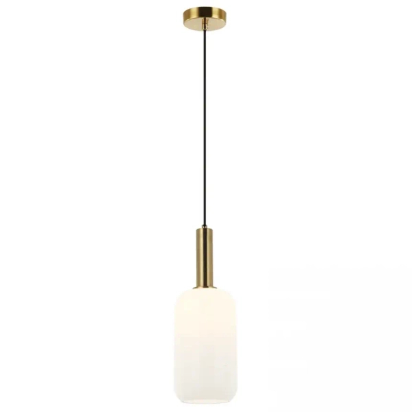 Szklana lampa wisząca 22070 do kuchni nad stół biała złota