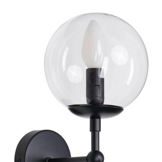 Loftowa lampa DORADO LP-002/2W BK Transp. Light Prestige kinkiet do sypialni czarny przezroczysty