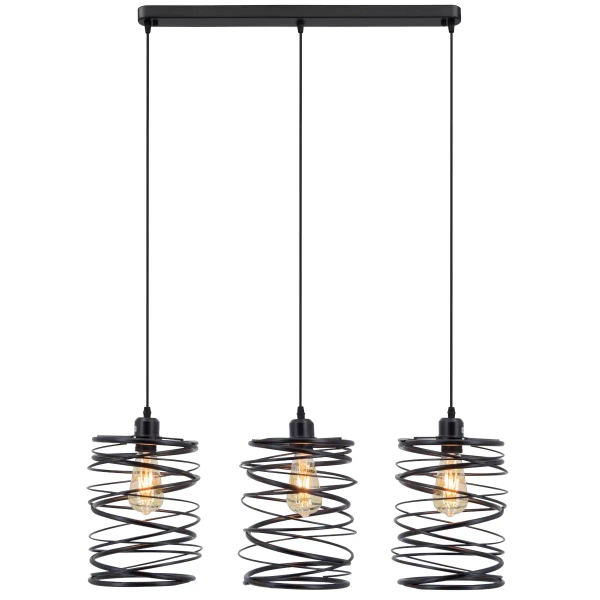Wisząca lampa jadalniana 6801/3 01 nad stół spirale czarne