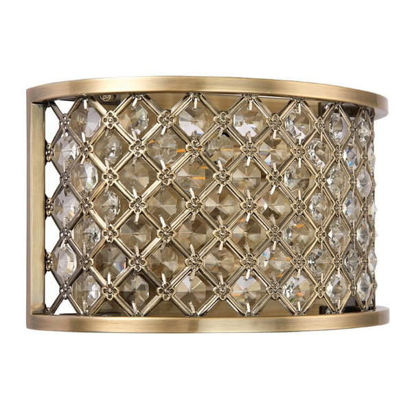 Kryształowy kinkiet Hudson 70559 Endon crystal antyczy mosiądz