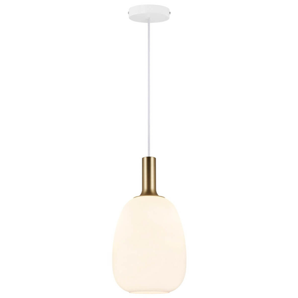 Szklana lampa wisząca nad stół Alton 47303001 biały złoty