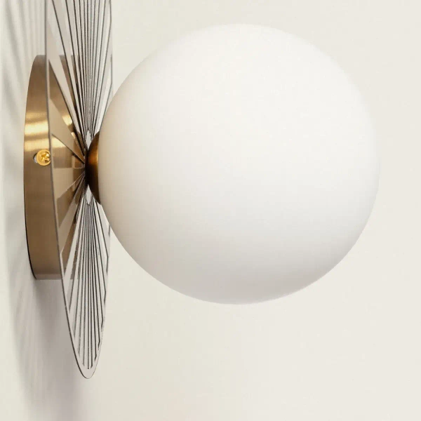 Kulisty kinkiet ścienny Milano ABR-KG-G9 Abruzzo szkło złoty biały