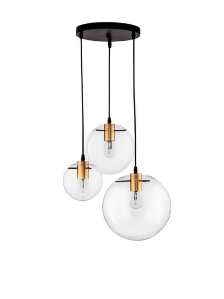 Wisząca lampa jadalniana Upata kaskada nad stół czarna złota