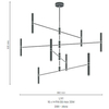 Metalowa lampa sufitowa LIVI 0181 industrialna pręty sticks pająk złoty