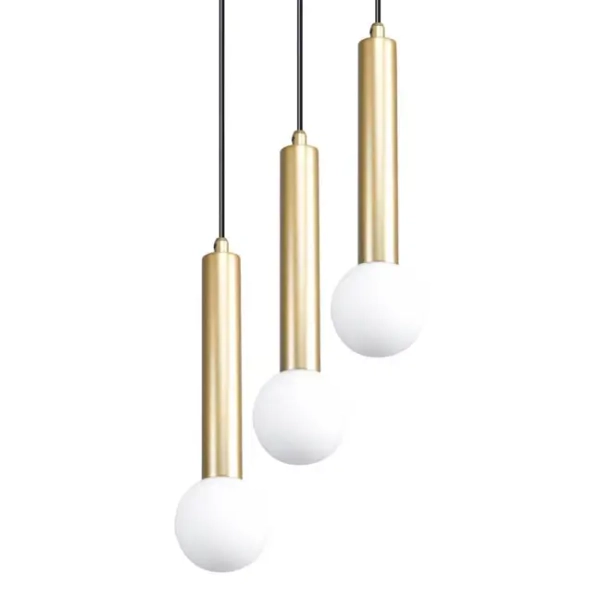 Zwisająca lampa do sypialni Filano PND-33574-3-GD tuby złote