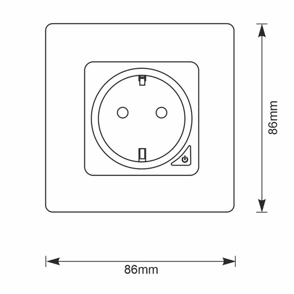 Podtynkowe gniazdko elektryczne Smart Wifi Tuya 315939 białe