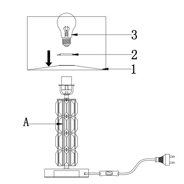 Stojąca LAMPA stołowa TALENTO DIA008TL-01CH Maytoni abażurowa LAMPKA crystal glamour chrom