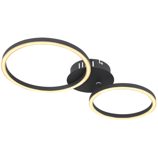 Lampa sufitowa KENDY 67233-24S metalowa pierścienie LED 24W 3000K czarne