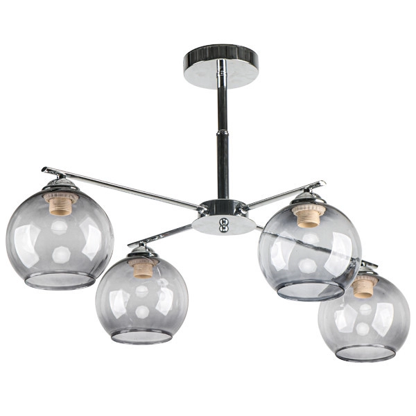 Modernistyczna LAMPA sufitowa 1859/4 8C Elem szklana OPRAWA loftowa chrom