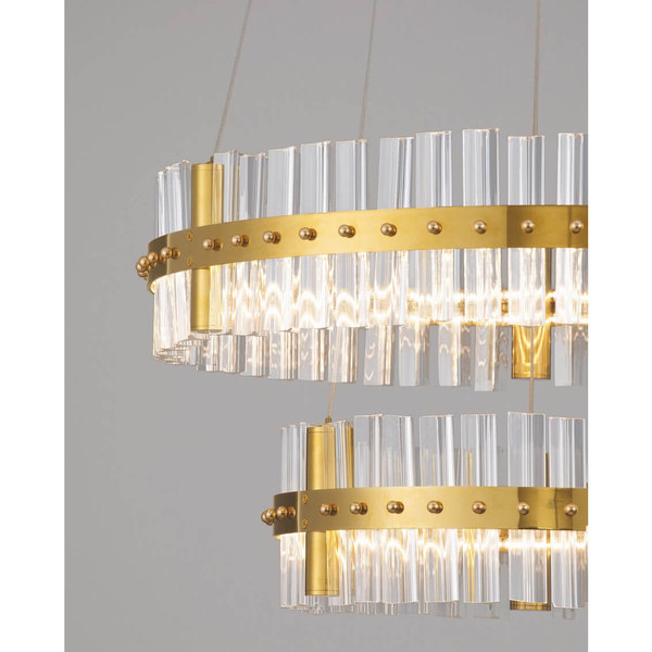 Podwójna lampa wisząca MAYO LE44226 LED 67W 3500K kryształowa złota