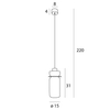 Szklana lampa wisząca tuba SIGNATURE P0602 Maxlight LED 8W 3000K mosiądz przezroczysty