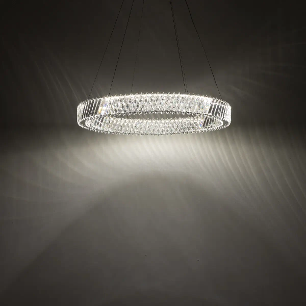 Kryształowa lampa wisząca LUXORA 11705 LED 30W 3000K glamour nikiel