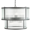 Loftowa wisząca lampa Bianka BIA0622 do salonu żebrowana czarna