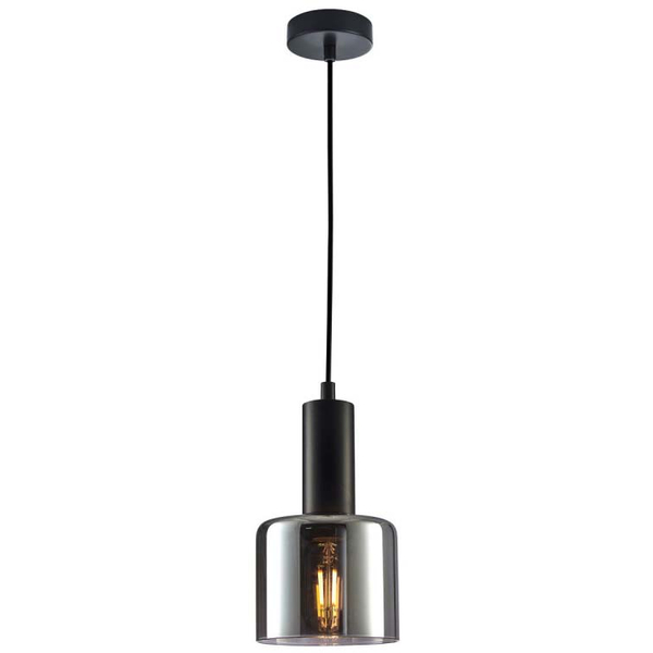 Wisząca lampa skandynawska Santia PND-65342-1-BK+SG do kuchni czarna przydymiona