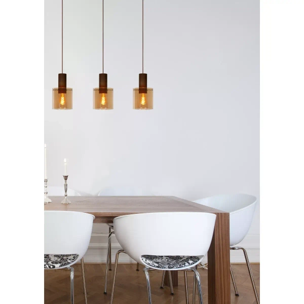 Lampa zwis nad wyspę TOLEDO 74405/03/62 Lucide miedziana bursztynowa