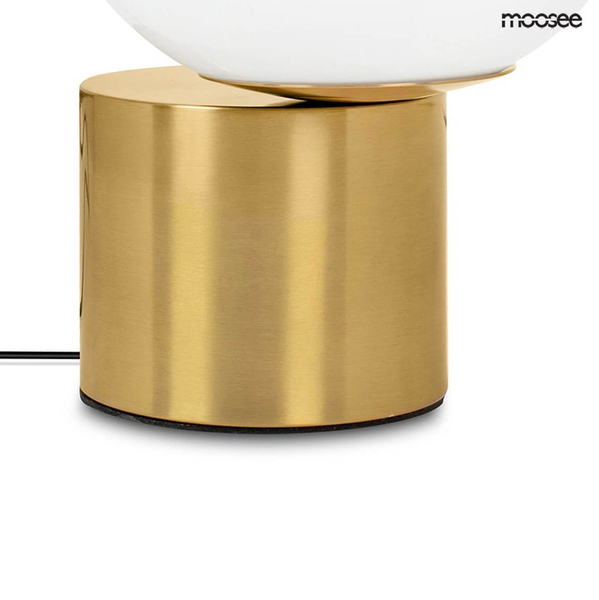 Lampa stołowa Parla MSE010300141 szklana kula biała złota