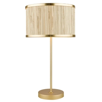 Nocna lampka z abażurem Fenella FEN4235 trawa morska złota