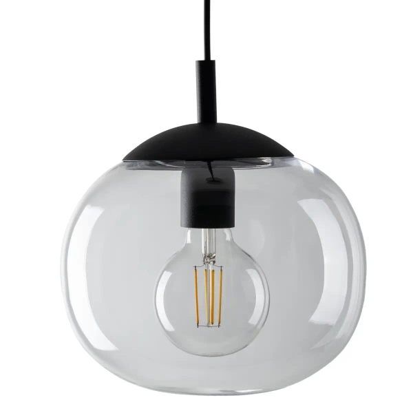 Kulista lampa wisząca VIBE 4816 do sypialni czarny przezroczysty