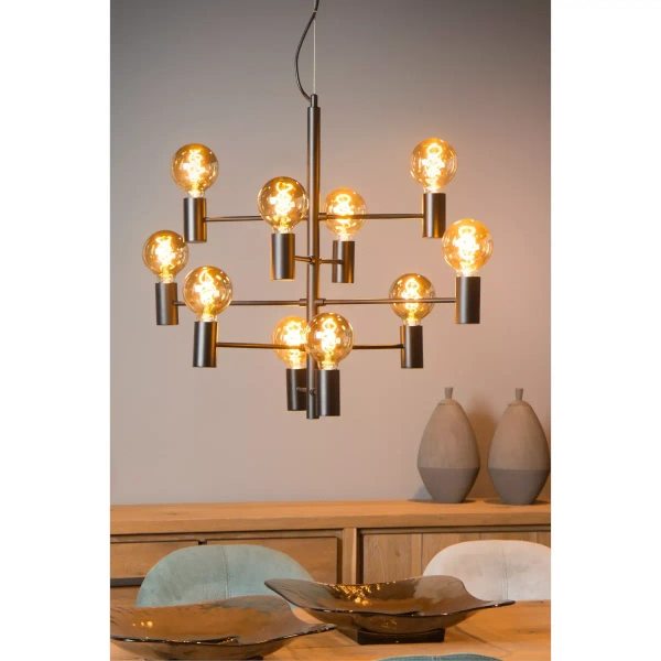 Industrialna lampa wisząca Leanne 21421/10/30 Lucide do salonu czarna