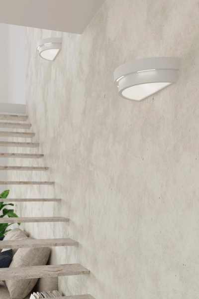 Kinkiet LAMPA ścienna SL.0002 półokrągła OPRAWA ceramiczna przyścienna biała