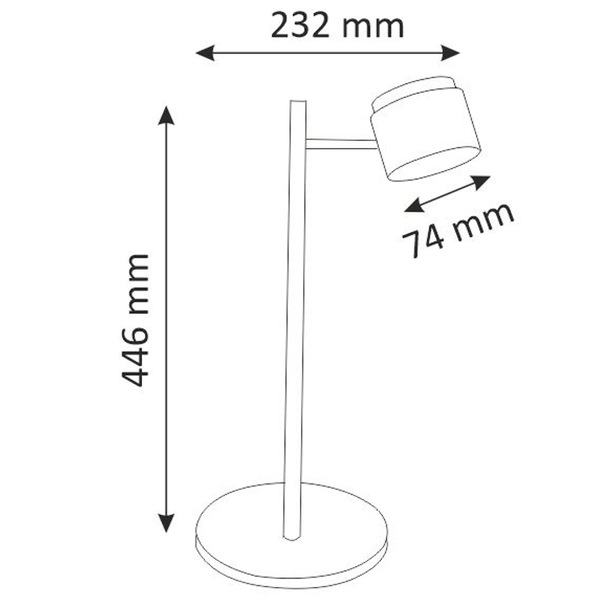 Stołowa lampka ruchoma KUBIK 318428 tuba LED 4,2W 3000K czarna