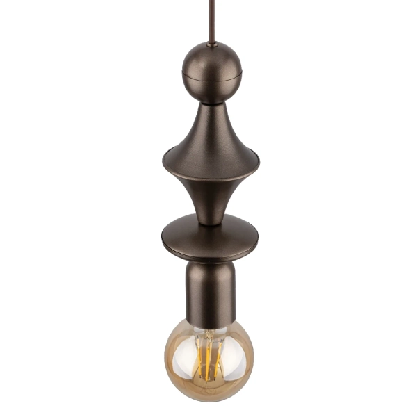 Modernistyczna lampa zwisająca Tower Brown 10703 do salonu brązowy