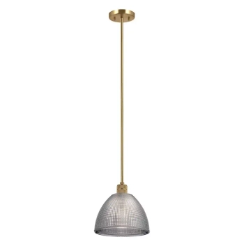 Szklana wisząca lampa Hampstead przydymiona mosiądz pryzmatyczna 1xE27 ELS-HAMPSTEAD-P-PNBR