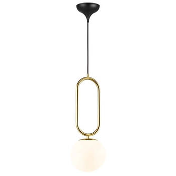 Wisząca lampa do sypialni Shapes 2120023035 kula biały mosiądz