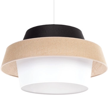 Lampa wisząca PRETO JUTE 150160104 abażurowa zwis beżowy biały czarny