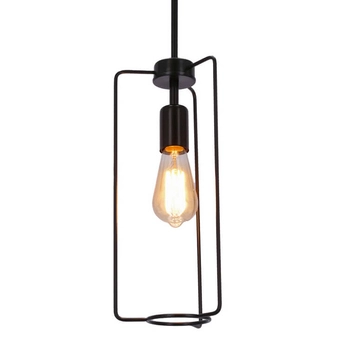 Druciana lampa wisząca Bene industrialna do salonu czarna