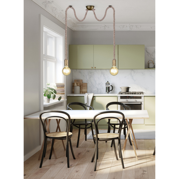 LAMPA wisząca ROPE 310100204 Trio metalowa OPRAWA marynistyczne liny patyna beżowe